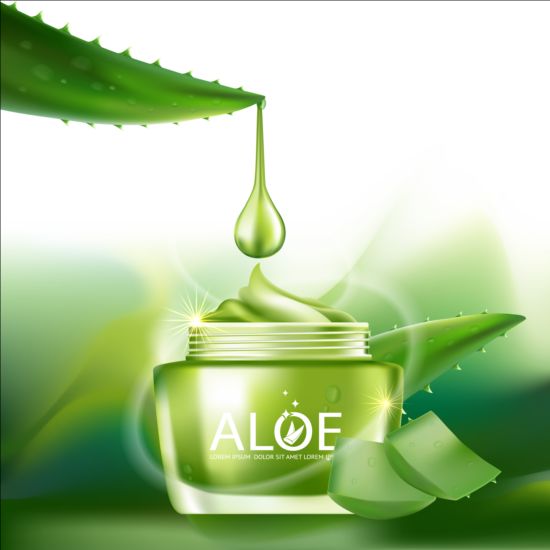 Aloe Cosmetics background vector 02