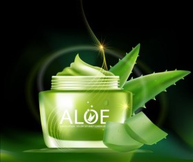 Aloe Cosmetics background vector 03