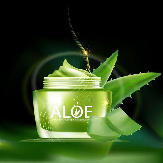 Aloe Cosmetics background vector 03