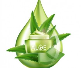 Aloe Cosmetics background vector 04