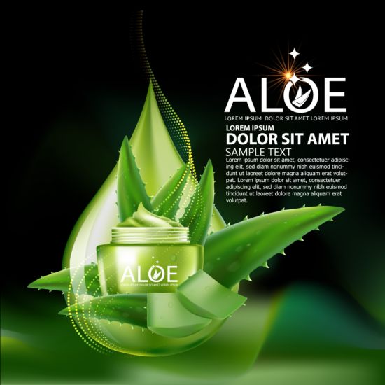 Aloe Cosmetics background vector 05