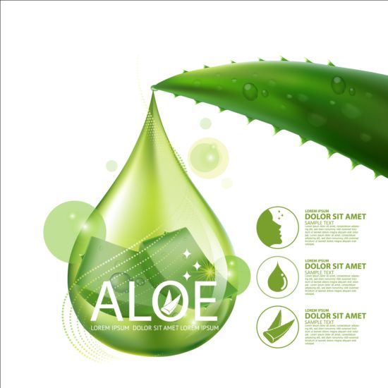 Aloe vera collagen background vector 01