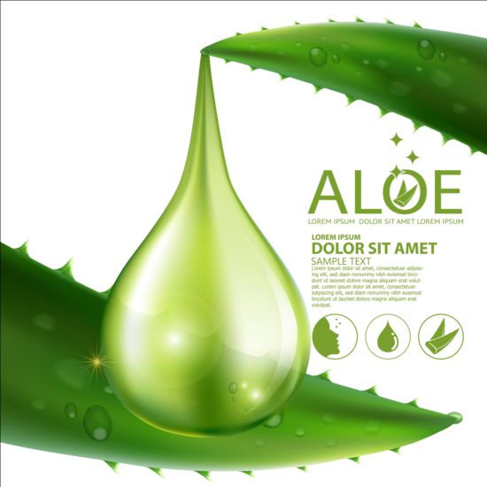 Aloe vera collagen background vector 02 free download