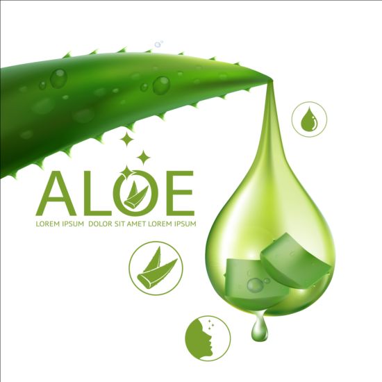 Aloe vera collagen background vector 03 free download