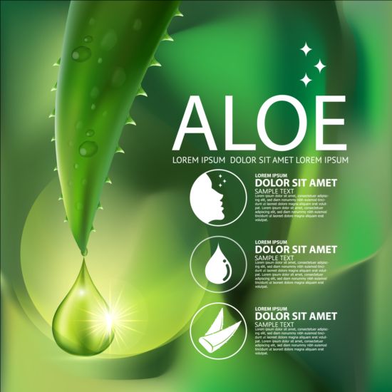Aloe vera collagen background vector 04 free download