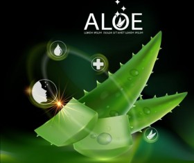 Aloe vera collagen background vector 07