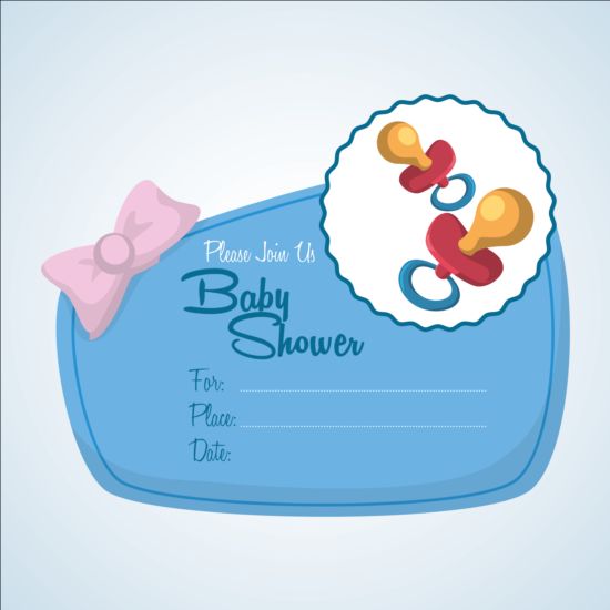 Baby shower simple cards vector set 05