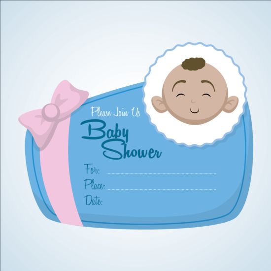 Baby shower simple cards vector set 06