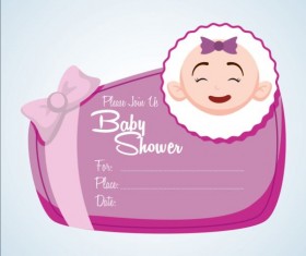Baby shower simple cards vector set 07