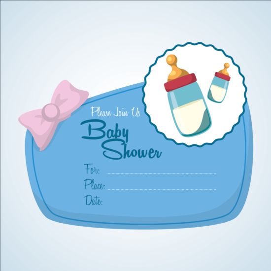 Baby shower simple cards vector set 10