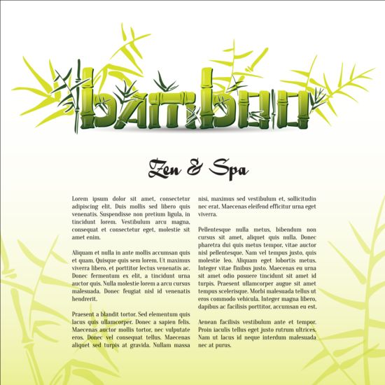 Bamboo background with spa vector 01