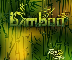 Bamboo background with spa vector 02