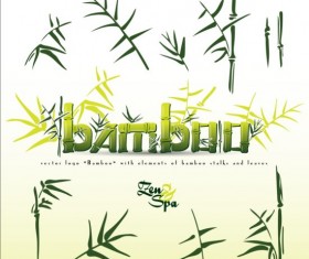Bamboo background with spa vector 03