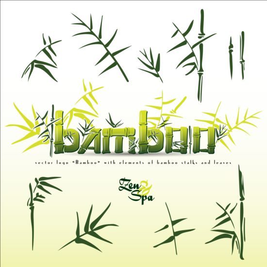 Bamboo background with spa vector 03