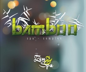 Bamboo background with spa vector 04
