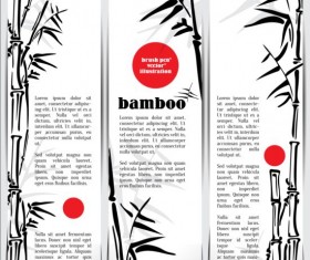 Bamboo vertical banner vector material 02
