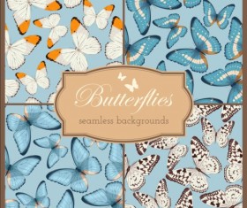 Beautiful butterflies seamless background vector 02
