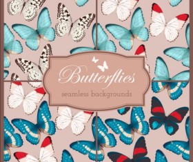 Beautiful butterflies seamless background vector 04