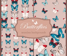 Beautiful butterflies seamless background vector 05