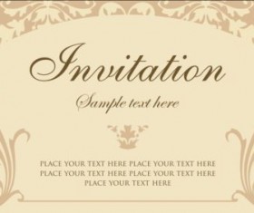 Beige vintage invitation card vector 02