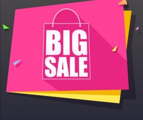 Big sale background with paper vector 01