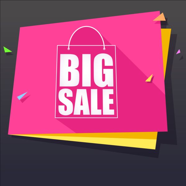 Big sale background with paper vector 01 free download