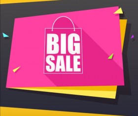 Big sale background with paper vector 02