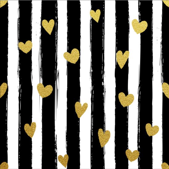 Black brush with gloden heart vector background 02