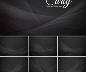 Black curly abstract vector background