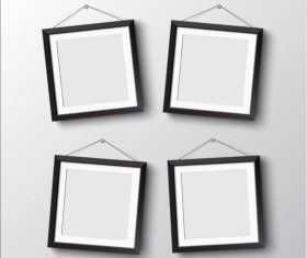 Black photo frame on wall vector graphic 12