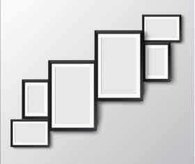 Black photo frame on wall vector graphic 13