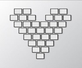 Black photo frame with heart vector
