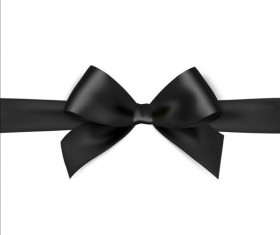 Black ribbon bows vector