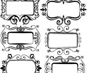 Black vintage frame set vector 01