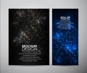 Black with blue brochure cover with star light vector