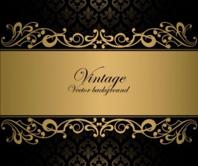 Black with golden decor background vector 01