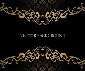 Black with golden decor background vector 02