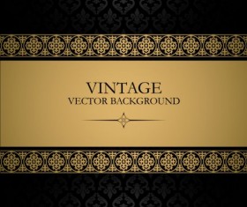 Black with golden decor background vector 04