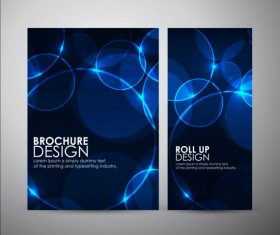Blue abstract brochure cover template vector