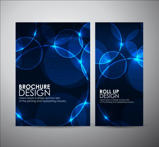 Blue abstract brochure cover template vector