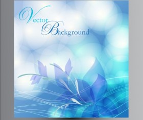 Blue art floral background vector