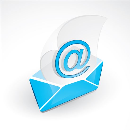 Blue email icon creative vector