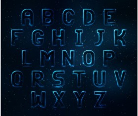 Blue light alphabet vector