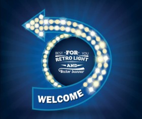 Blue neon billboard background vector 01