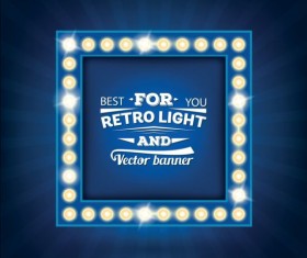 Blue neon billboard background vector 02