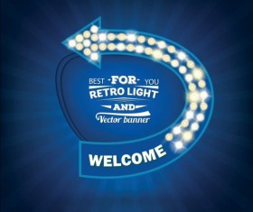 Blue neon billboard background vector 04