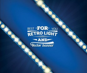 Blue neon billboard background vector 06