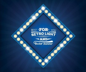 Blue neon billboard background vector 08