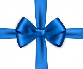 Blue ribbon bows vector
