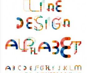 Blurs colored alphabet vector